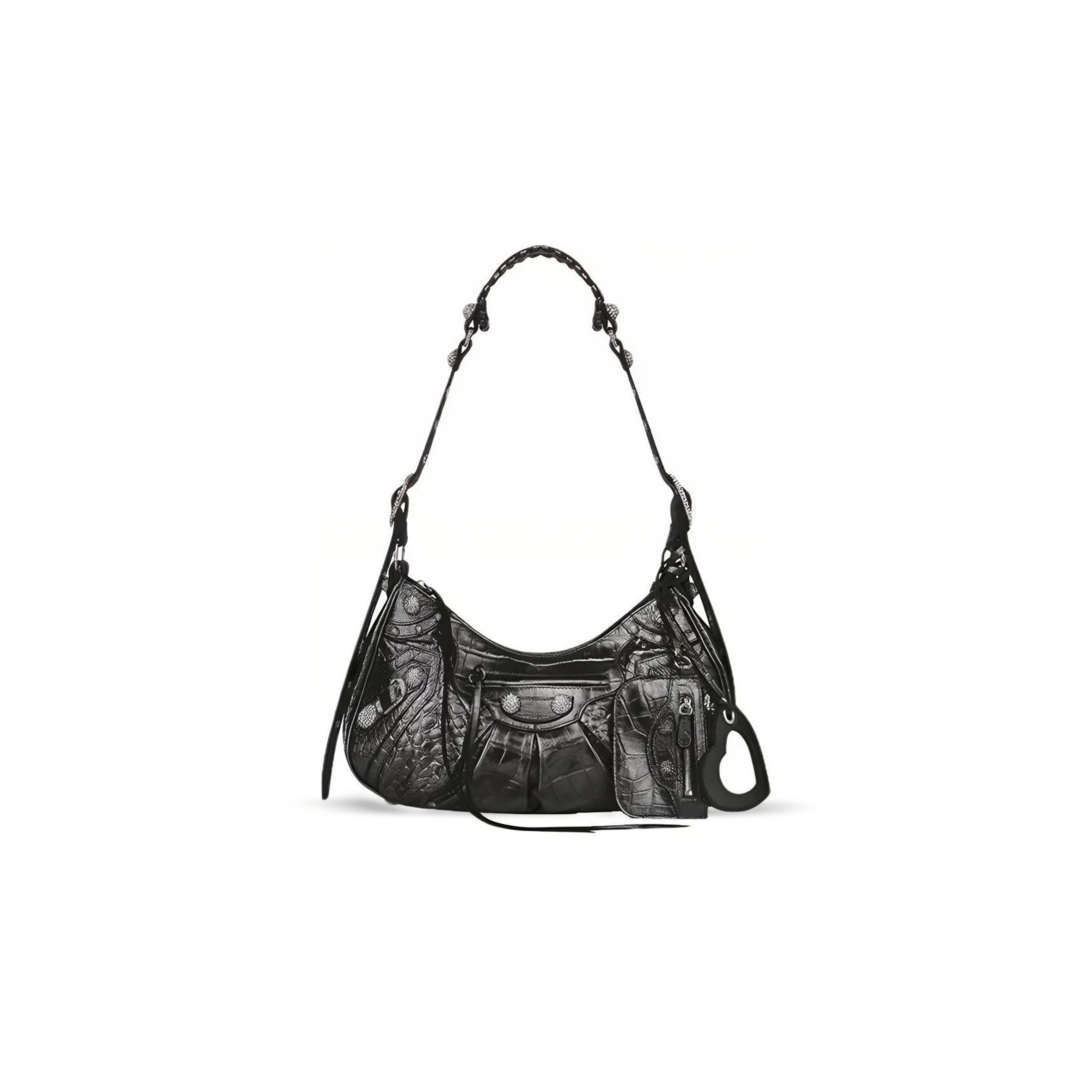 BALENCIAGA WOMEN'S LE CAGOLE SHOULDER BAG SMALL IN BLACK 6713071VG9Y2000 (33*16*8.4cm)